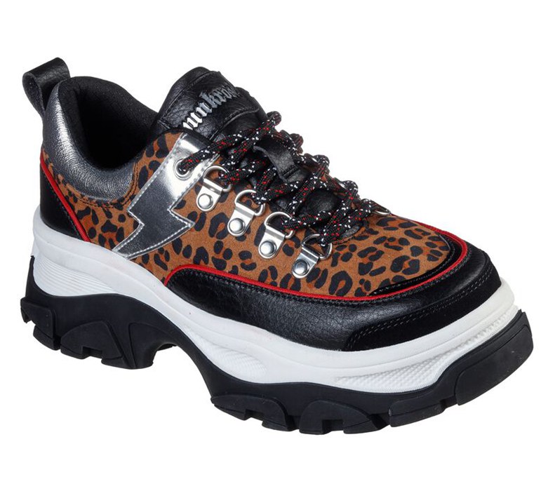 Skechers Master - Shockingly Wild - Womens Sneakers Black/Leopard [AU-NB9394]